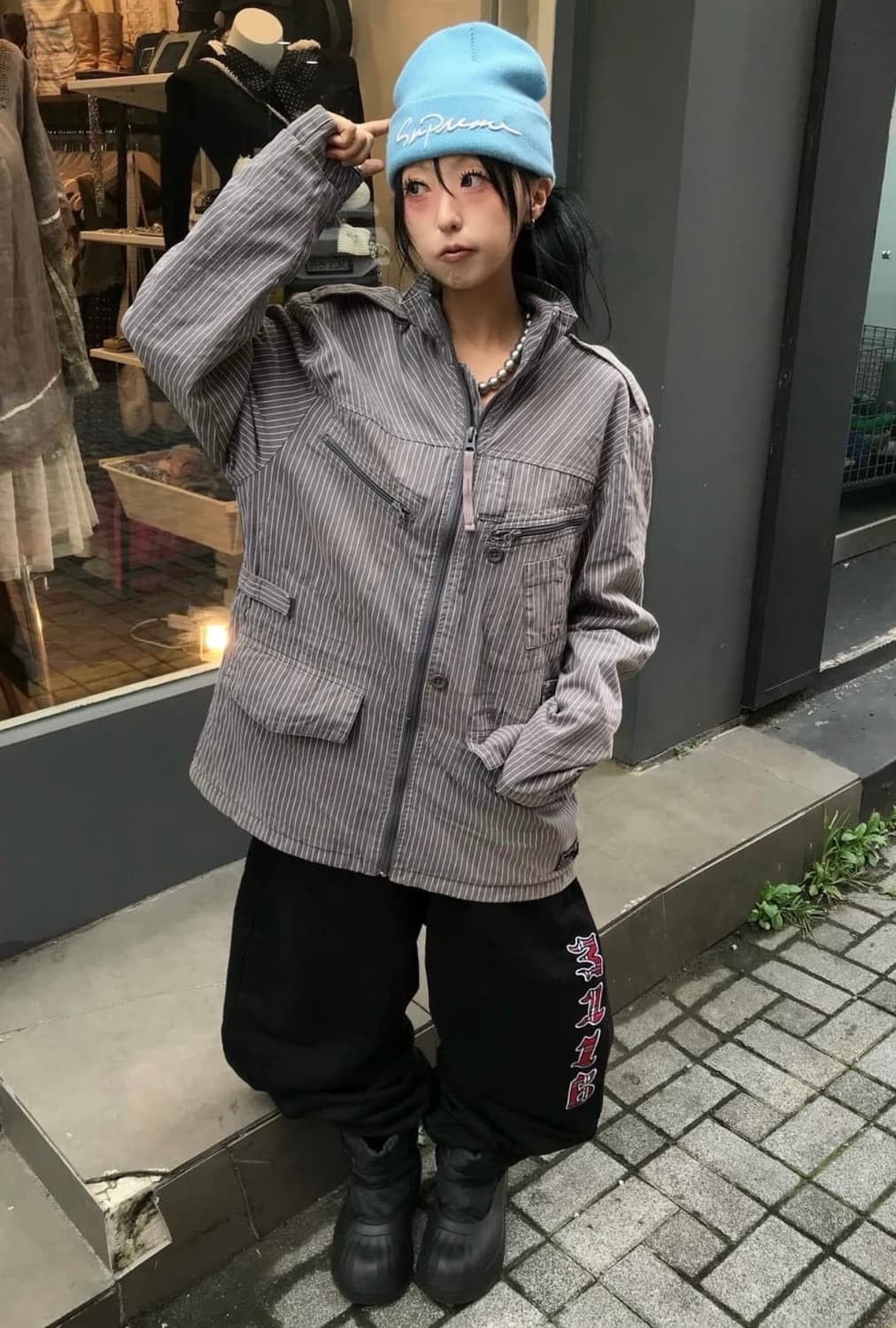 스윙잉 대구 스투시 스트라이프 워크자켓 판매합니다 상품이미지1