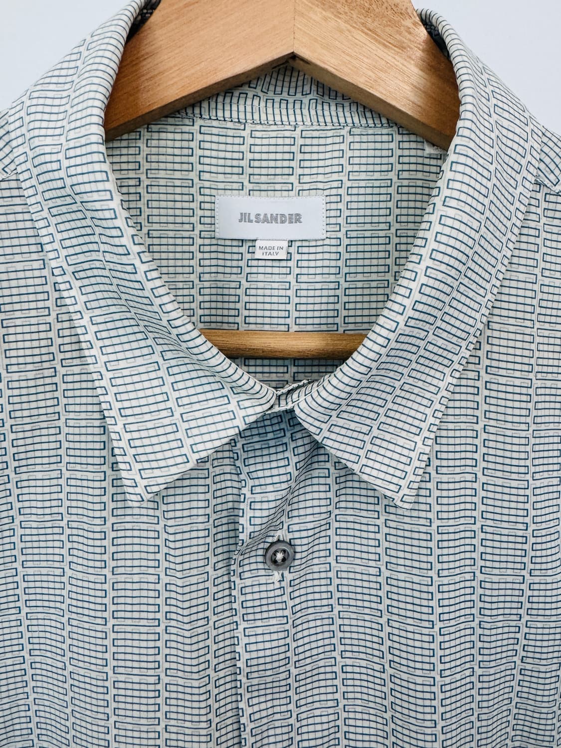 JILSANDER 질샌더 기하학 패턴 에메랄드 반팔 셔츠 42 상품이미지3