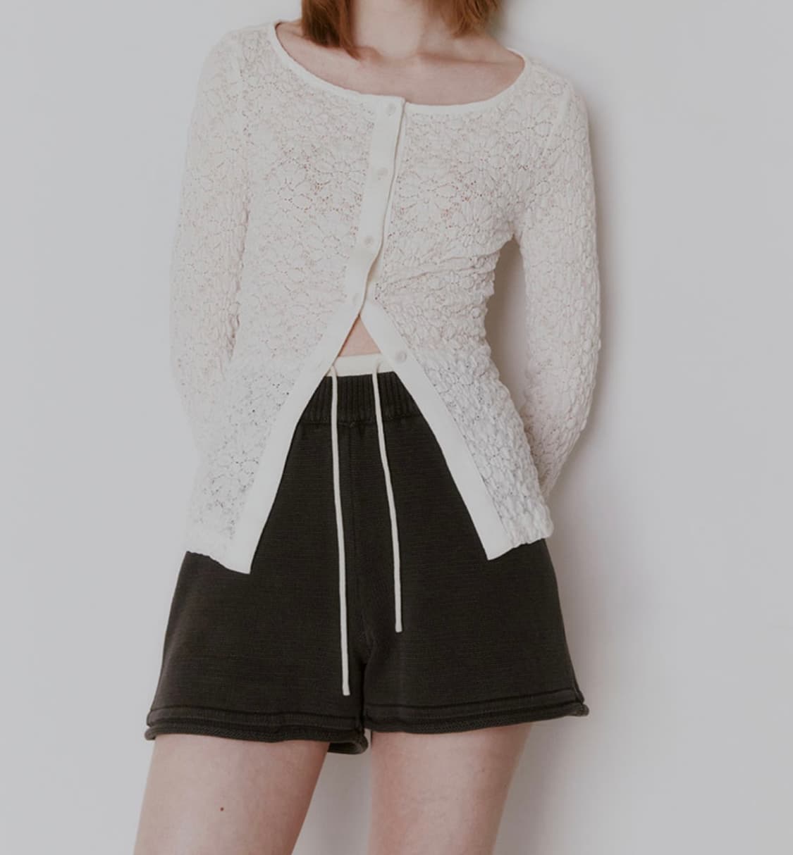 RAIVE 레이브 레이스 버튼 가디건 화이트 1 상품이미지4