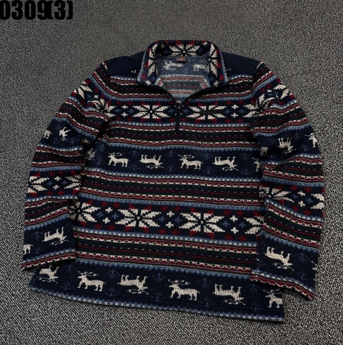 아이더 노르딕패턴 반집업 니트 상품이미지1