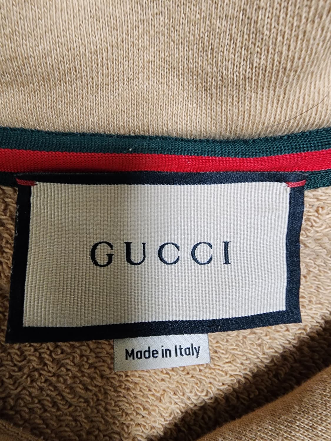 구찌 인터로킹 G 패치 후드티 베이지 XXL 105-110사이즈 상품이미지4