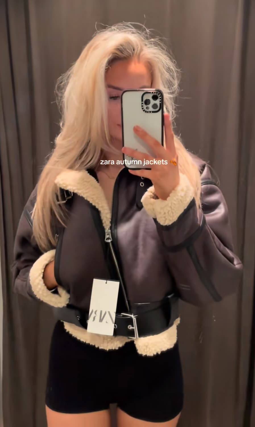 쇼트 더블 페이스드 점퍼 무스탕 상품이미지1