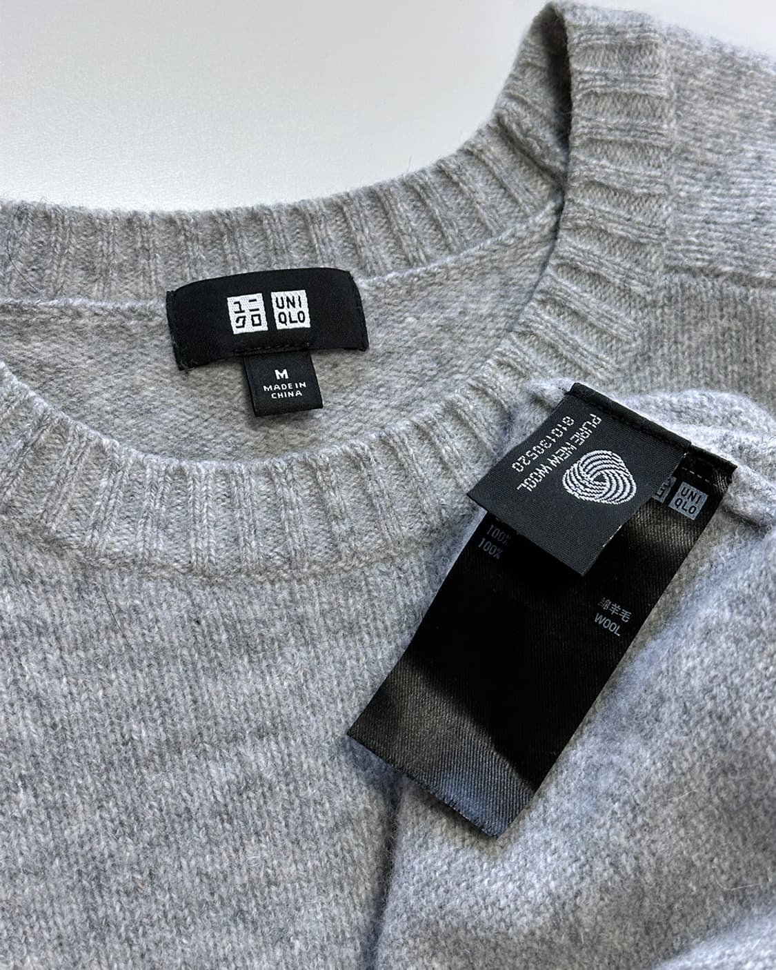 유니클로 울100 니트 그레이 상품이미지3