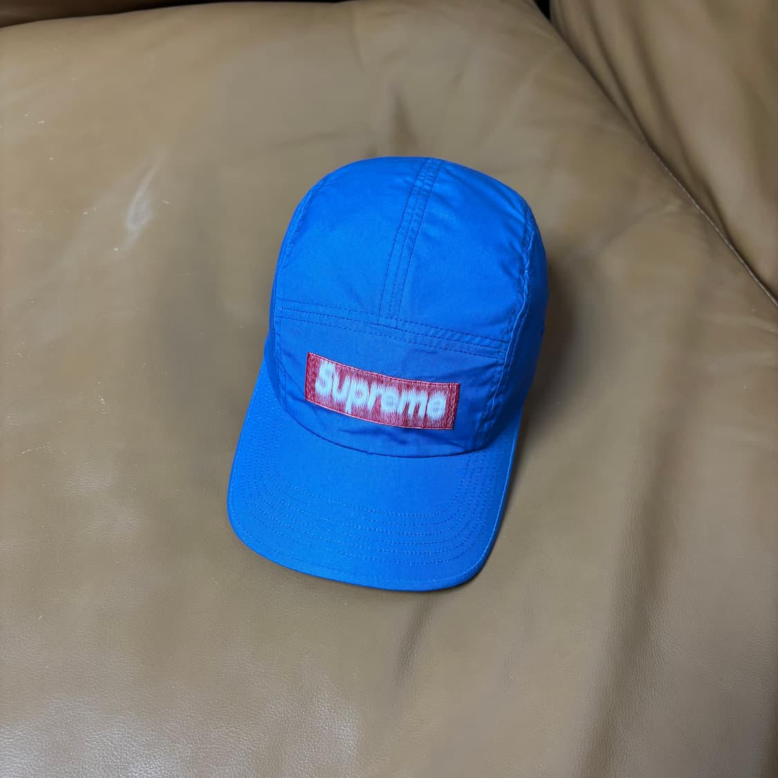 슈프림 캠프캡 모자 박스로고 리버스드 라벨 로얄 블루 상품이미지1