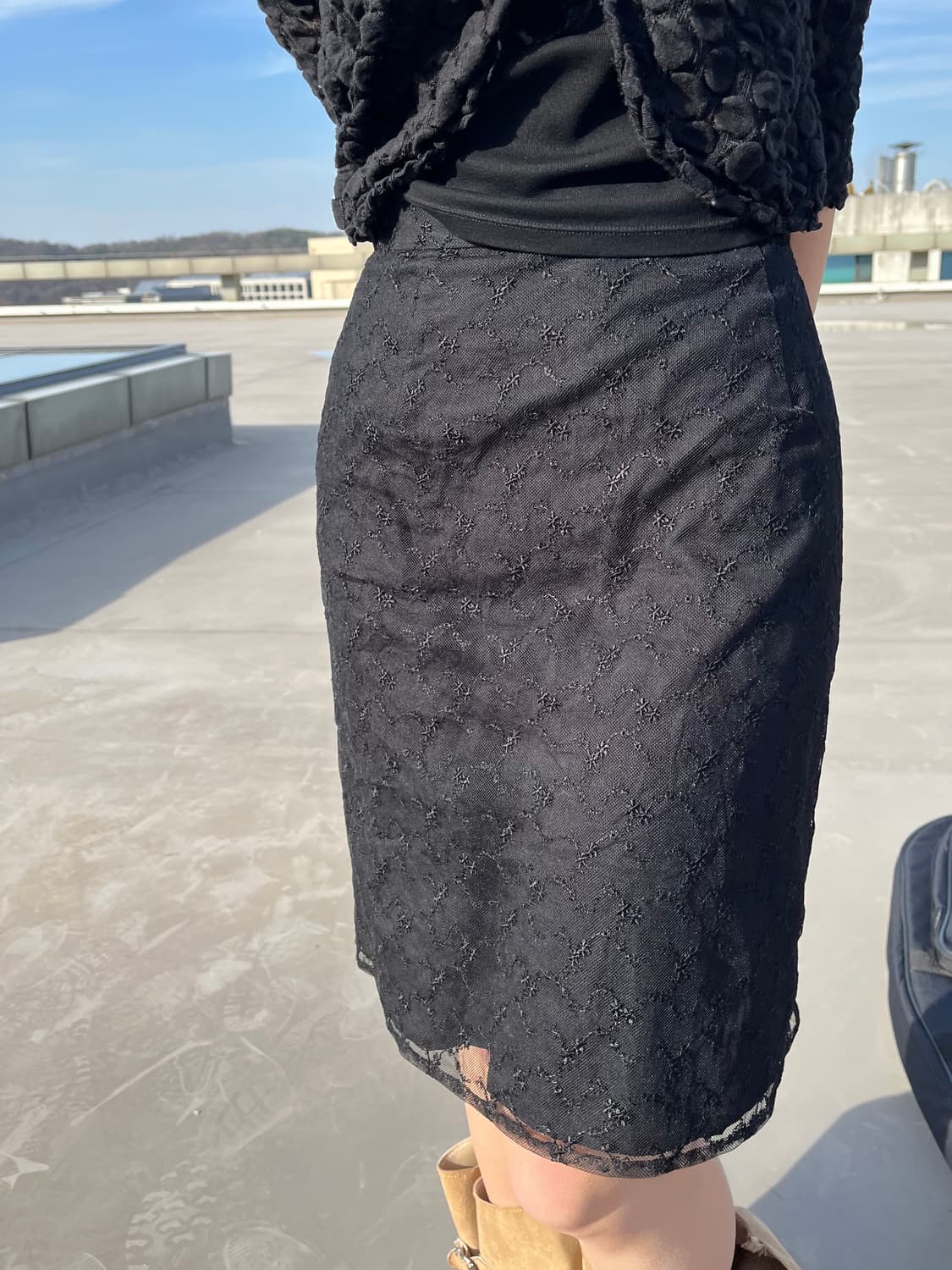 Lace Black Skirt 레이스 블랙 스커트 상품이미지1