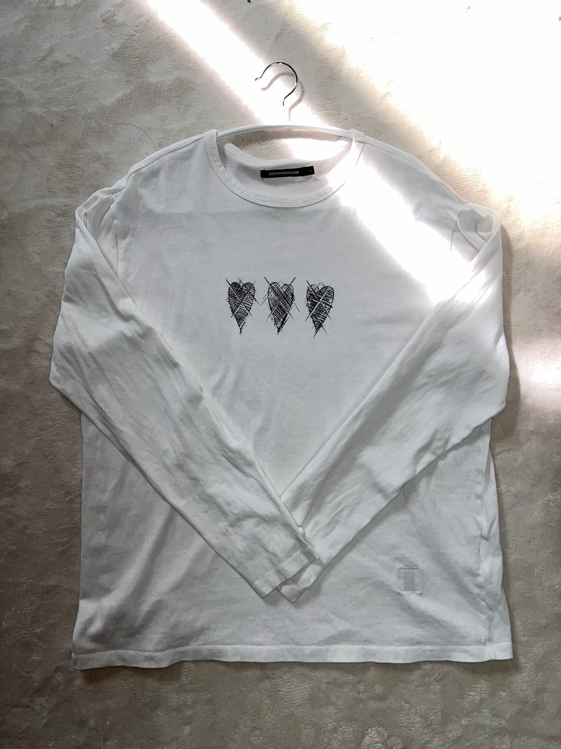 해칭룸 VTG Cartoon Heart Tee Long White 상품이미지1
