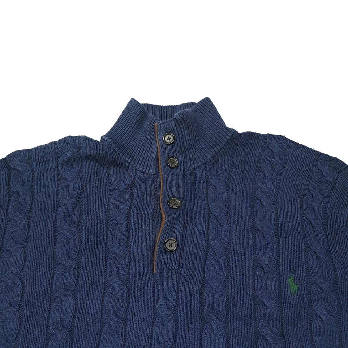 CL005 XL 폴로 랄프로렌 100% 실크 스웨이드 하프집업 케이블  상품이미지2