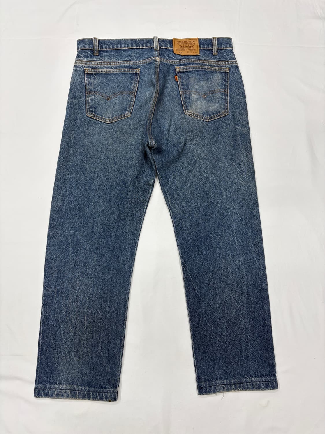 리바이스 505 USA 오렌지텝 워싱 데님 청바지 상품이미지4