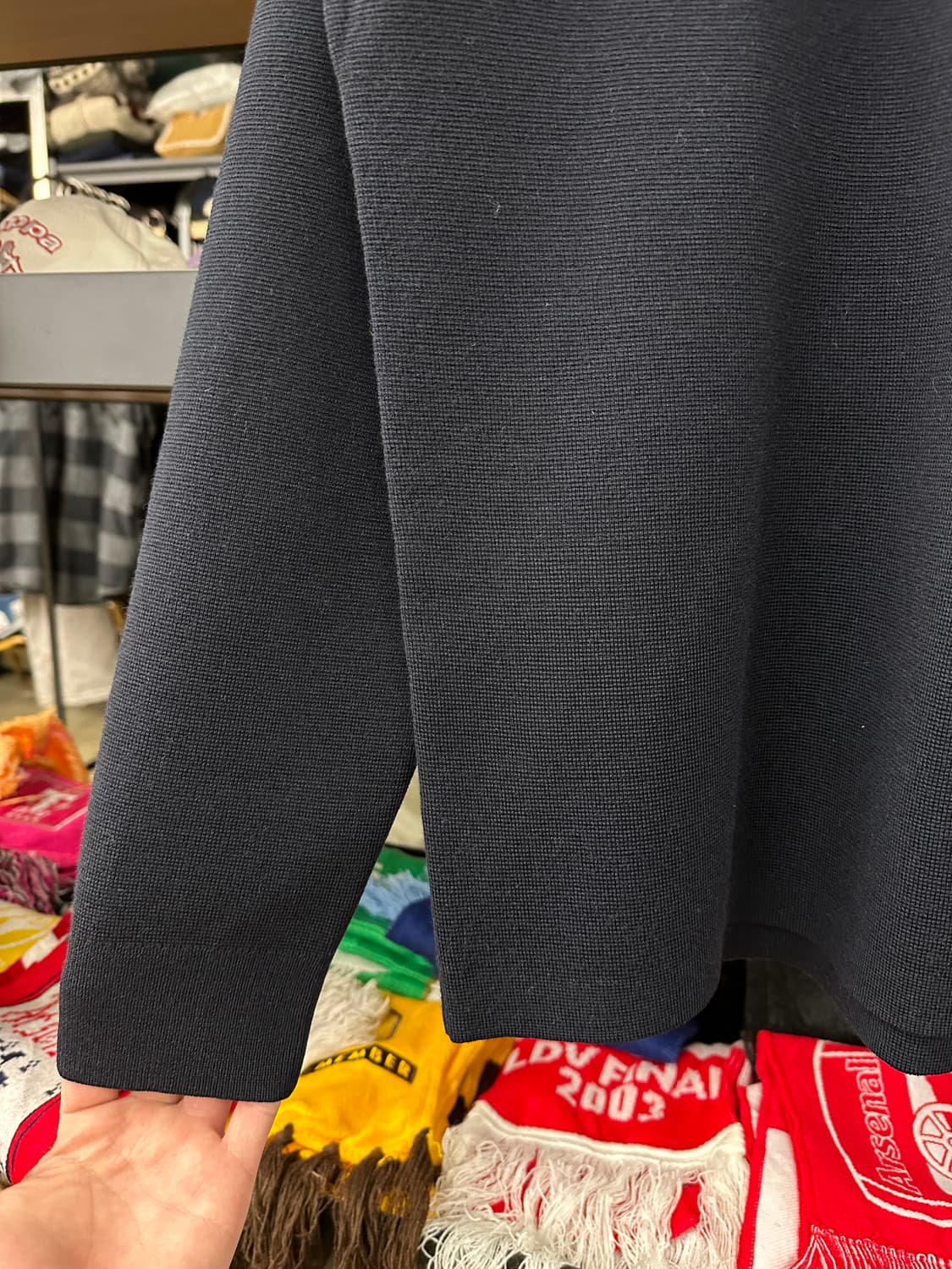 COS) 코스 네이비 무지 카라 니트 M 상품이미지3