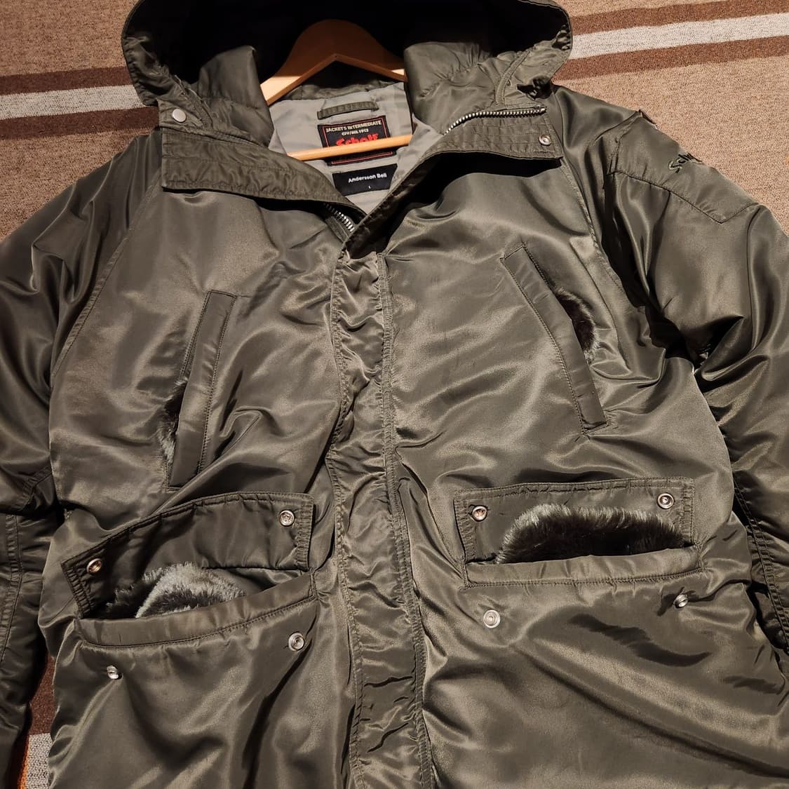 schott x 앤더슨벨 덕다운 N-3B 파카 L 105 세이지 상품이미지4