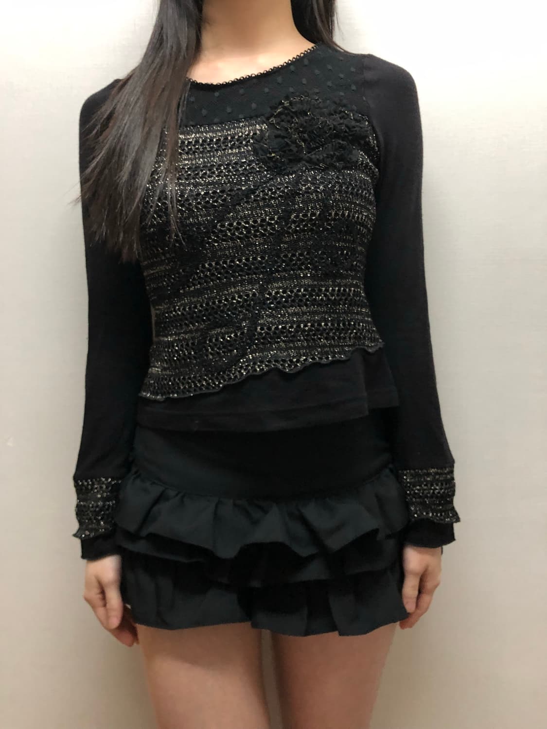 빈티지 블랙 오리엔탈 탑 상품이미지5