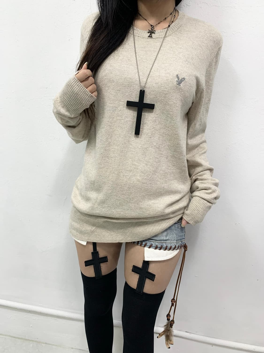 [AMERICAN EAGLE] 아메리칸 이글 y2k 베이지 니트 상품이미지3