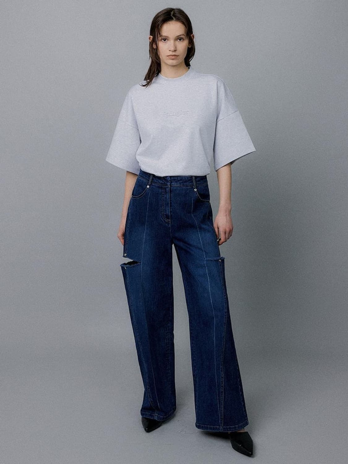 EPINGLER Side Cut Out Jean - Dawn Blue 상품이미지1