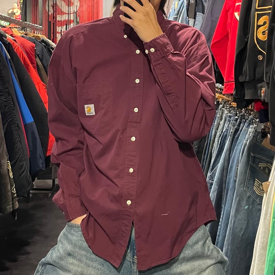 [IM] carhartt 칼하트 버건디 긴팔셔츠 상품이미지2