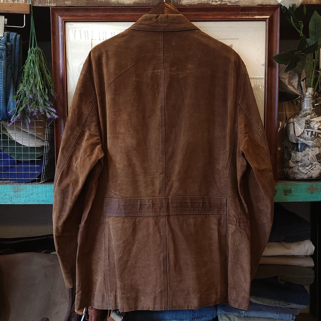 90s 폴로 랄프로렌 가죽자켓 왁스드 카우하이드 헤비 레더 헌팅자켓 L 상품이미지3