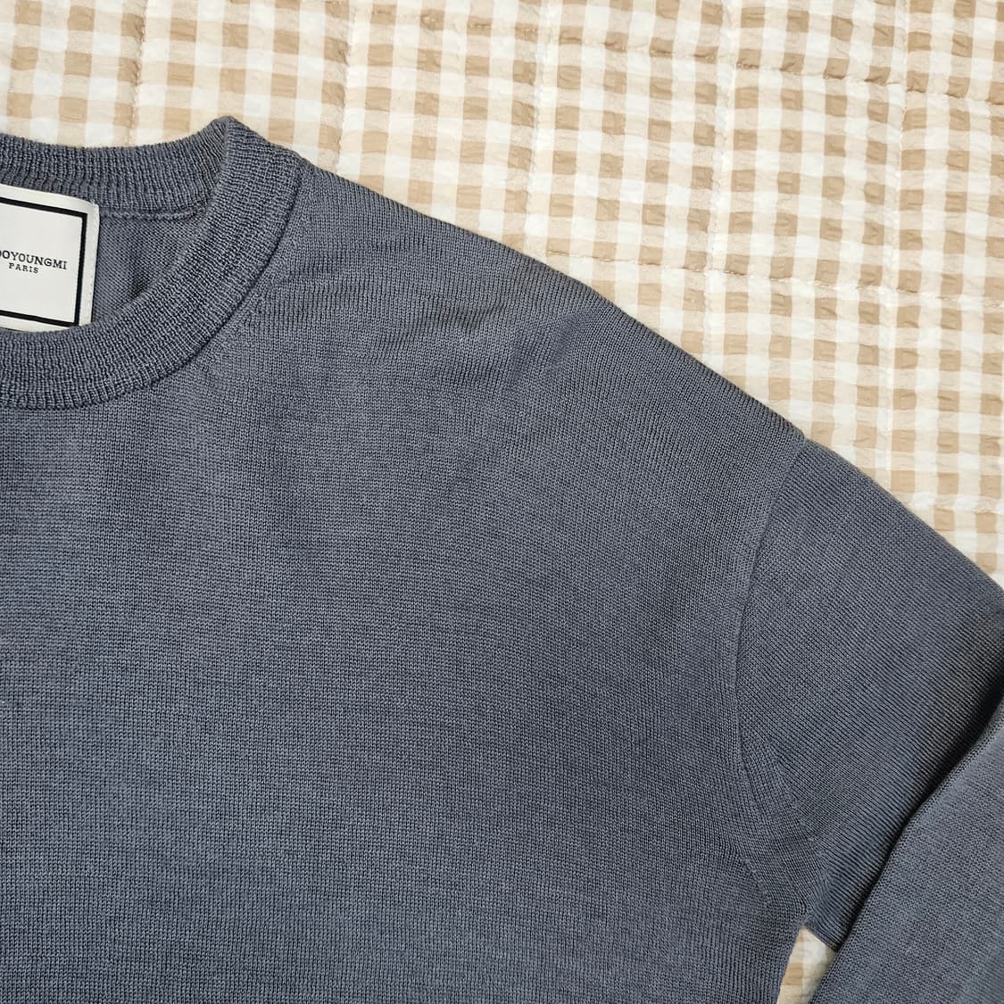 우영미 오버핏 울100 얇은 니트 남자100 상품이미지3