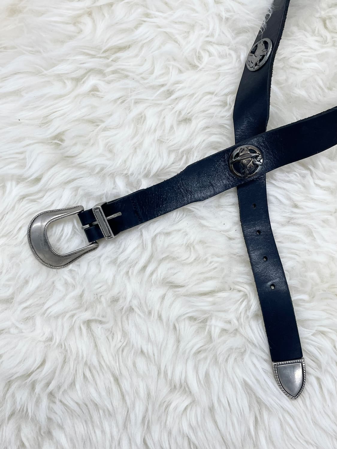 리얼레더 웨스턴 스터드 버클 벨트 상품이미지8