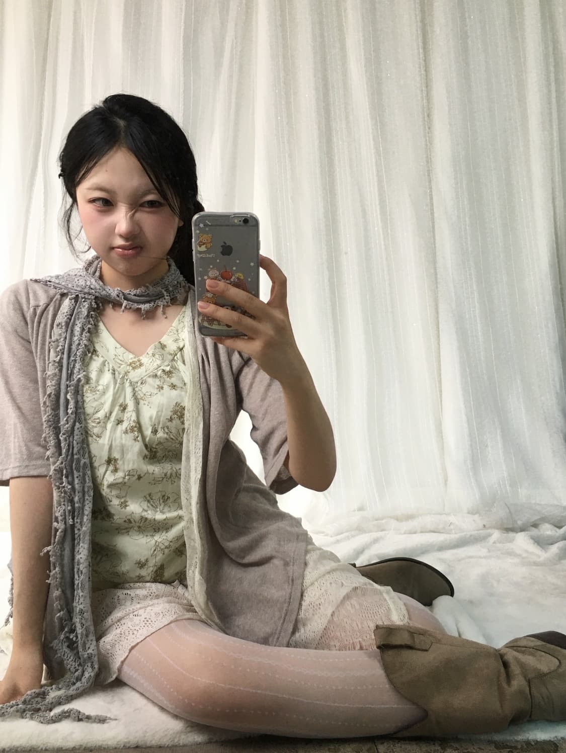 빈티지 데일리 플라워 모리걸 뮤트 코디세트 상품이미지1