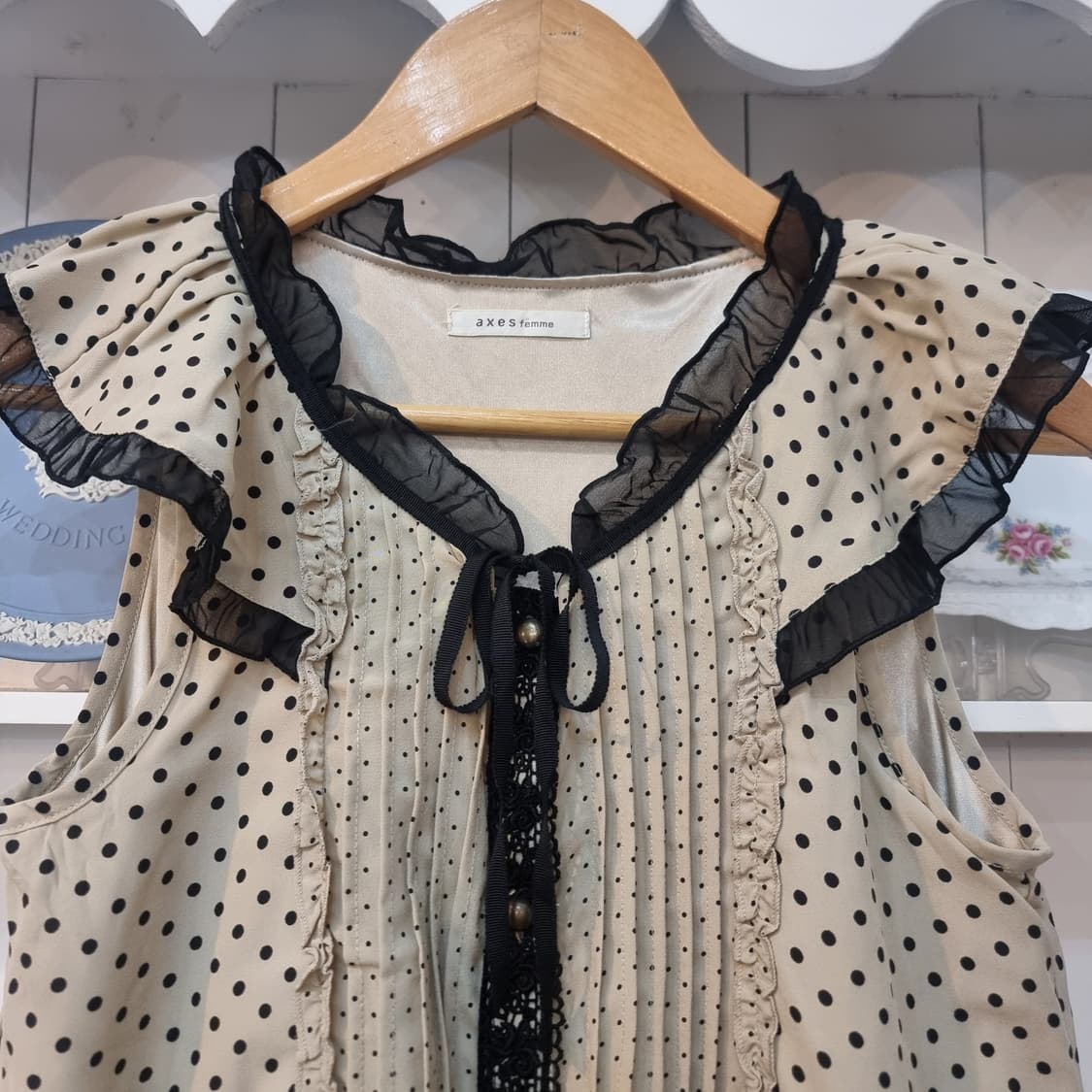 axes femme 도트 레이스 프릴 원피스 상품이미지2