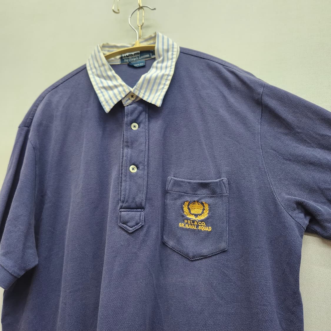 폴로랄프로렌 스트라이프 배색 금장로고 반팔카라 L(L) 상품이미지3