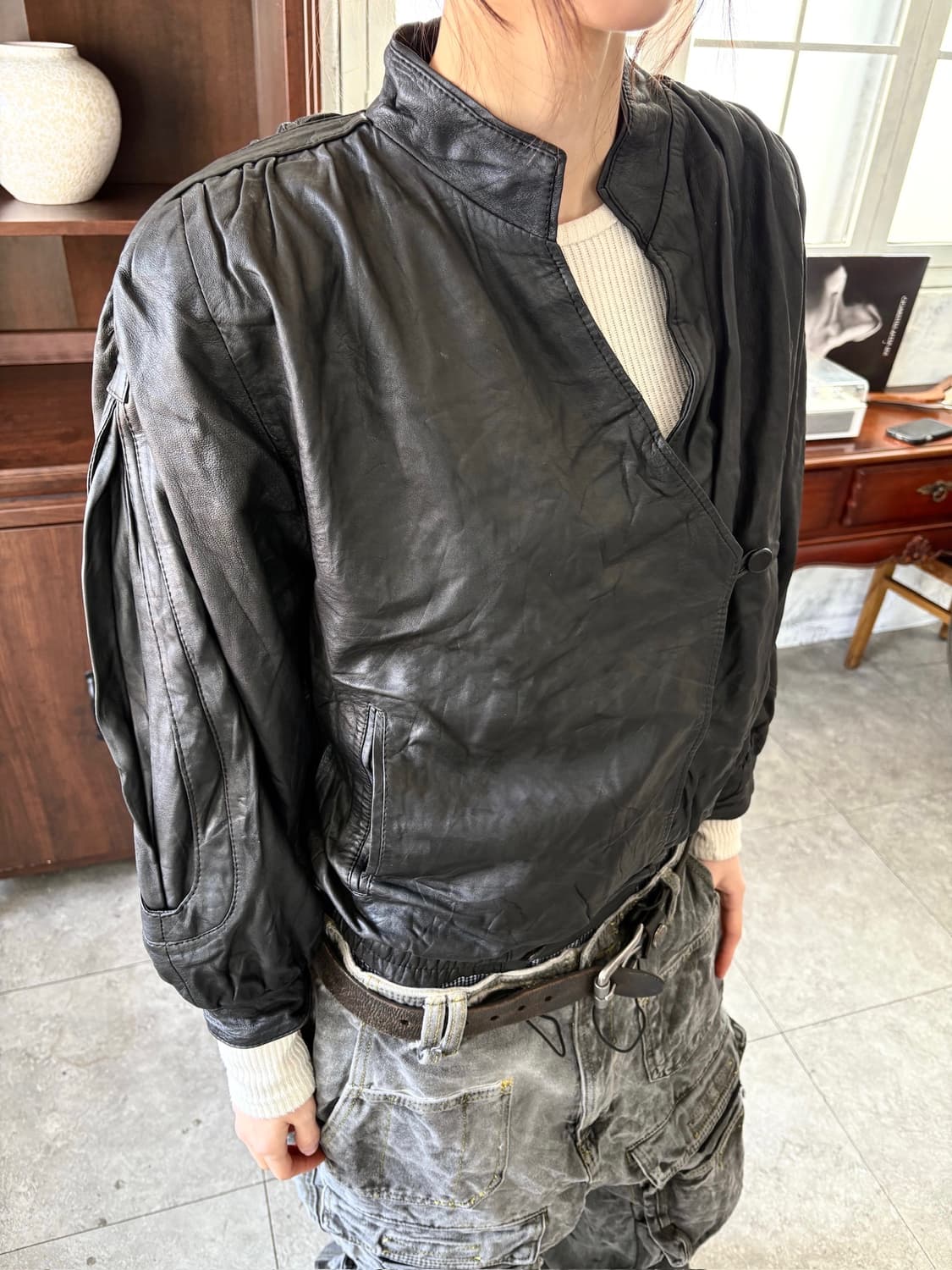 랩클로저 레더 블루종 자켓 상품이미지3