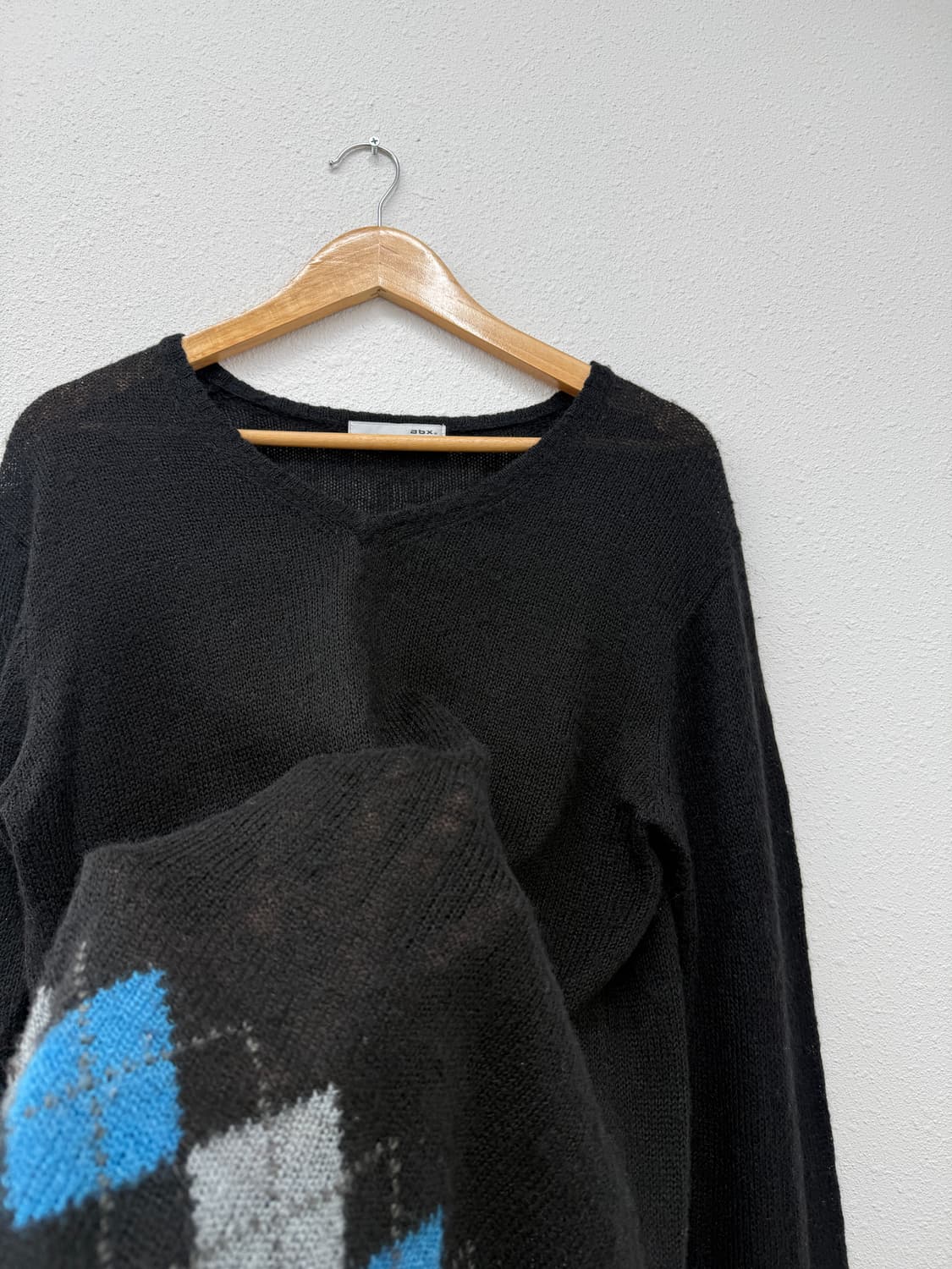 ABX 블랙 아가일 니트 스웨터 상품이미지6