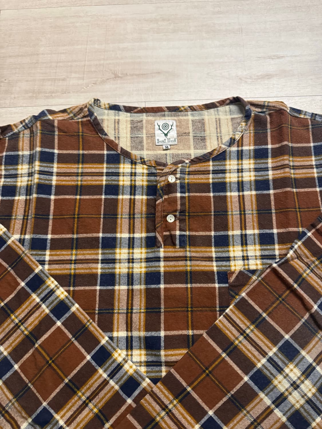 S2W8 남이서팔 체크 헨리넥 상품이미지4