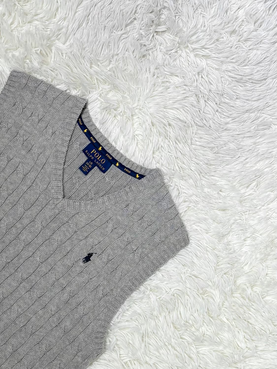 폴로랄프로렌 네이비포니 그레이 케이블 니트조끼 상품이미지4