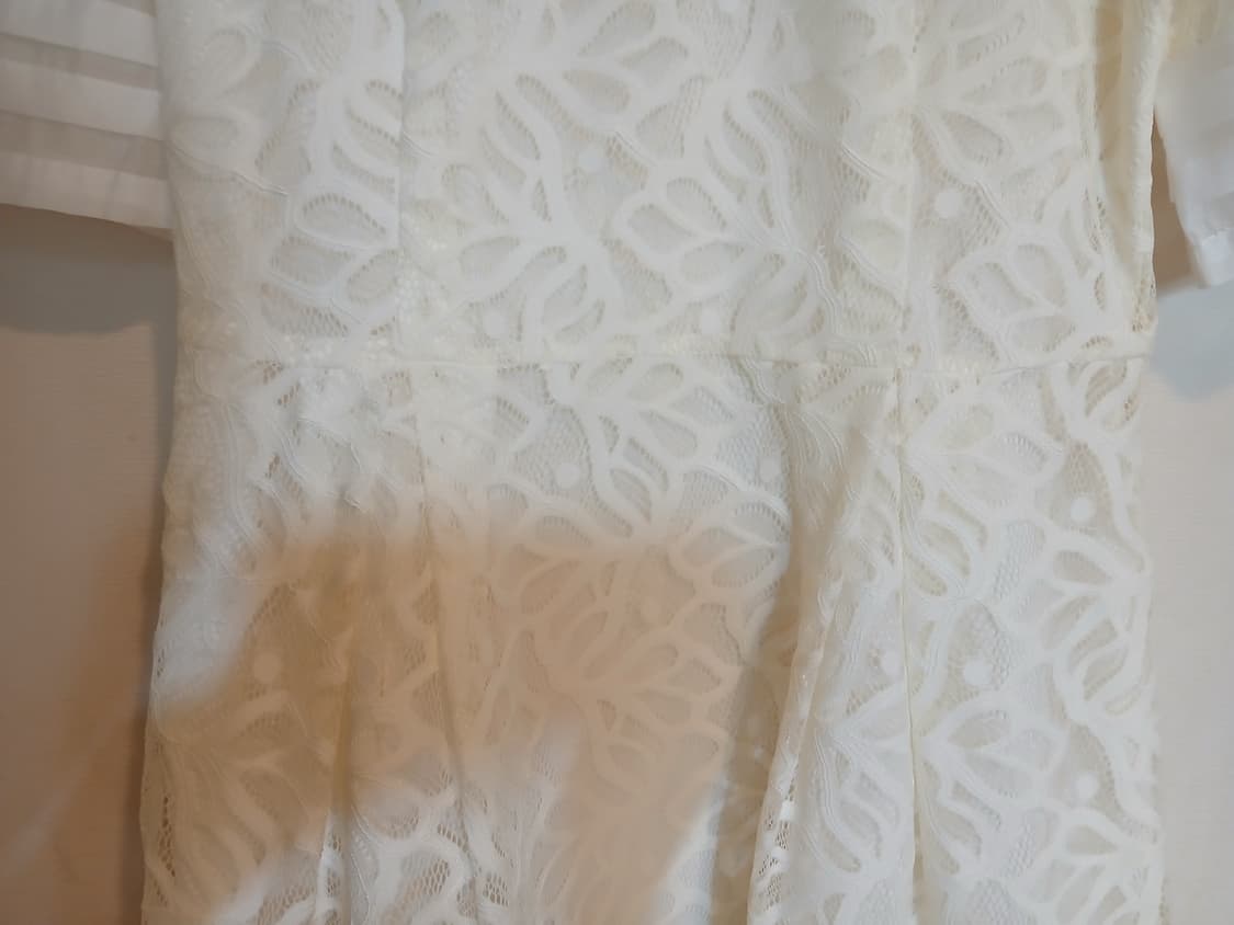 셀프 웨딩 하객룩 레이스 드레스 홀복 체크 자카드 정장 원피스 데이트룩 상품이미지3