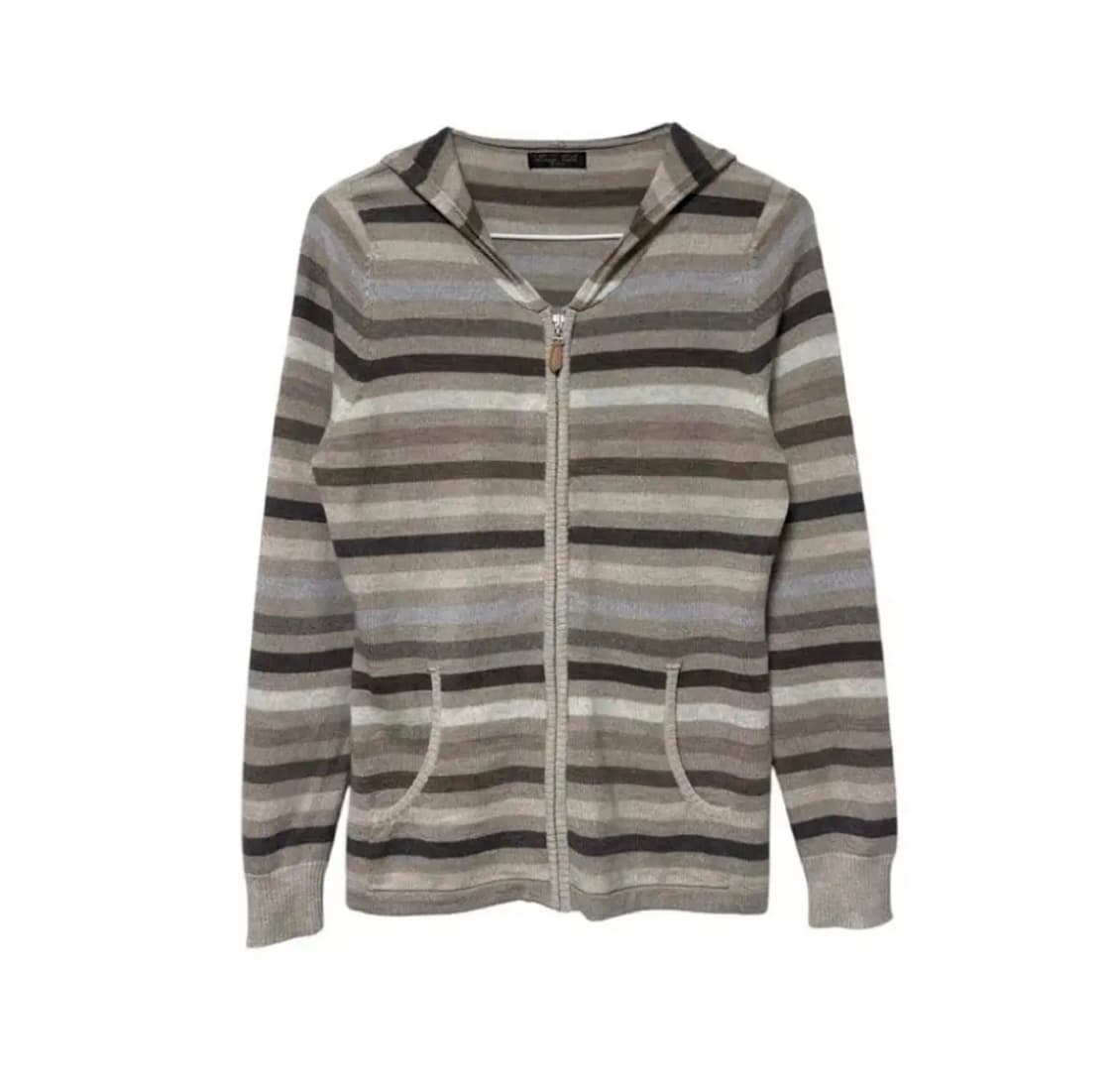 빈티지 스트라이프 엑스트라파인 울 후드집업 상품이미지1