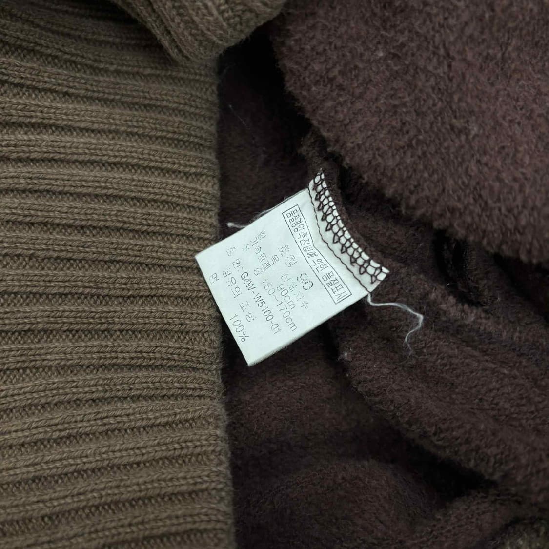Get used 겟유즈드 진스 y2k 초코브라운  걸즈 니트 집업 희귀져 상품이미지5