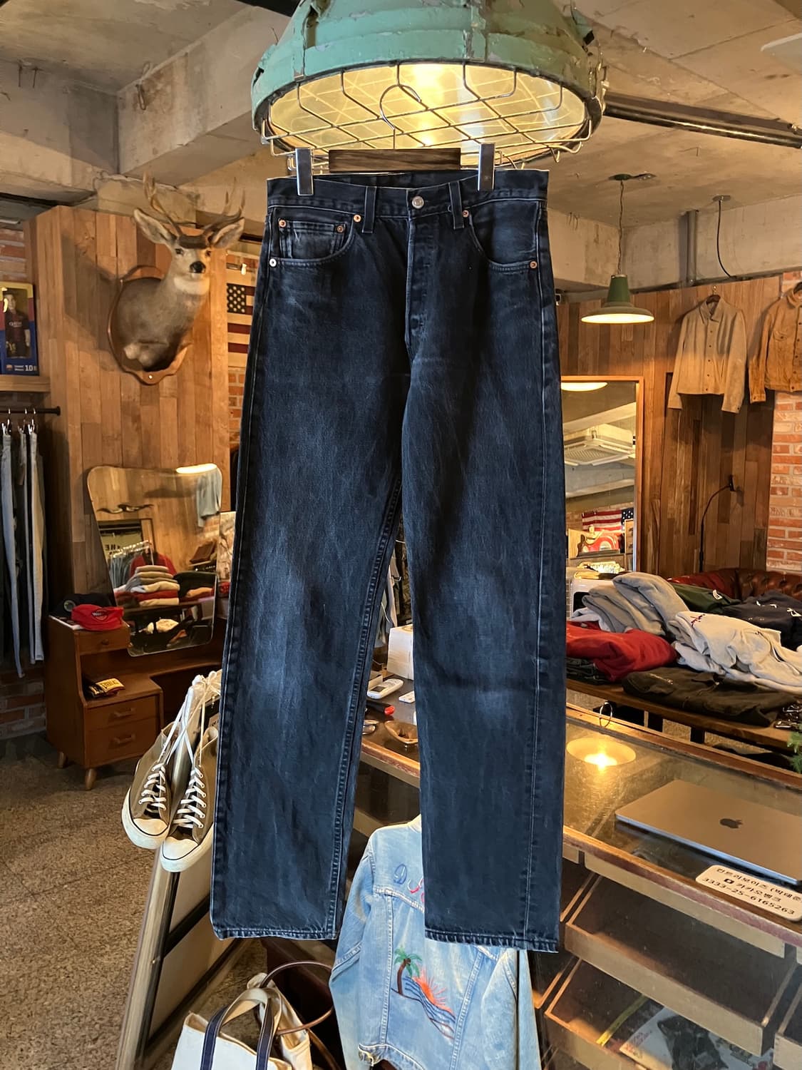 90s USA Levis 501 0660 Black Denim Pants 상품이미지1
