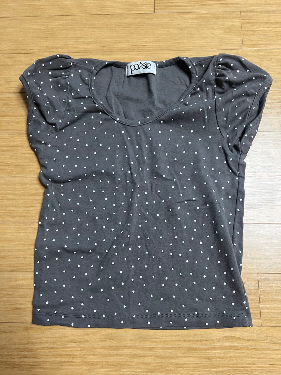 애니원모어 네쿠 스타 별 캡소매 퍼프 반팔 티셔츠 상품이미지7