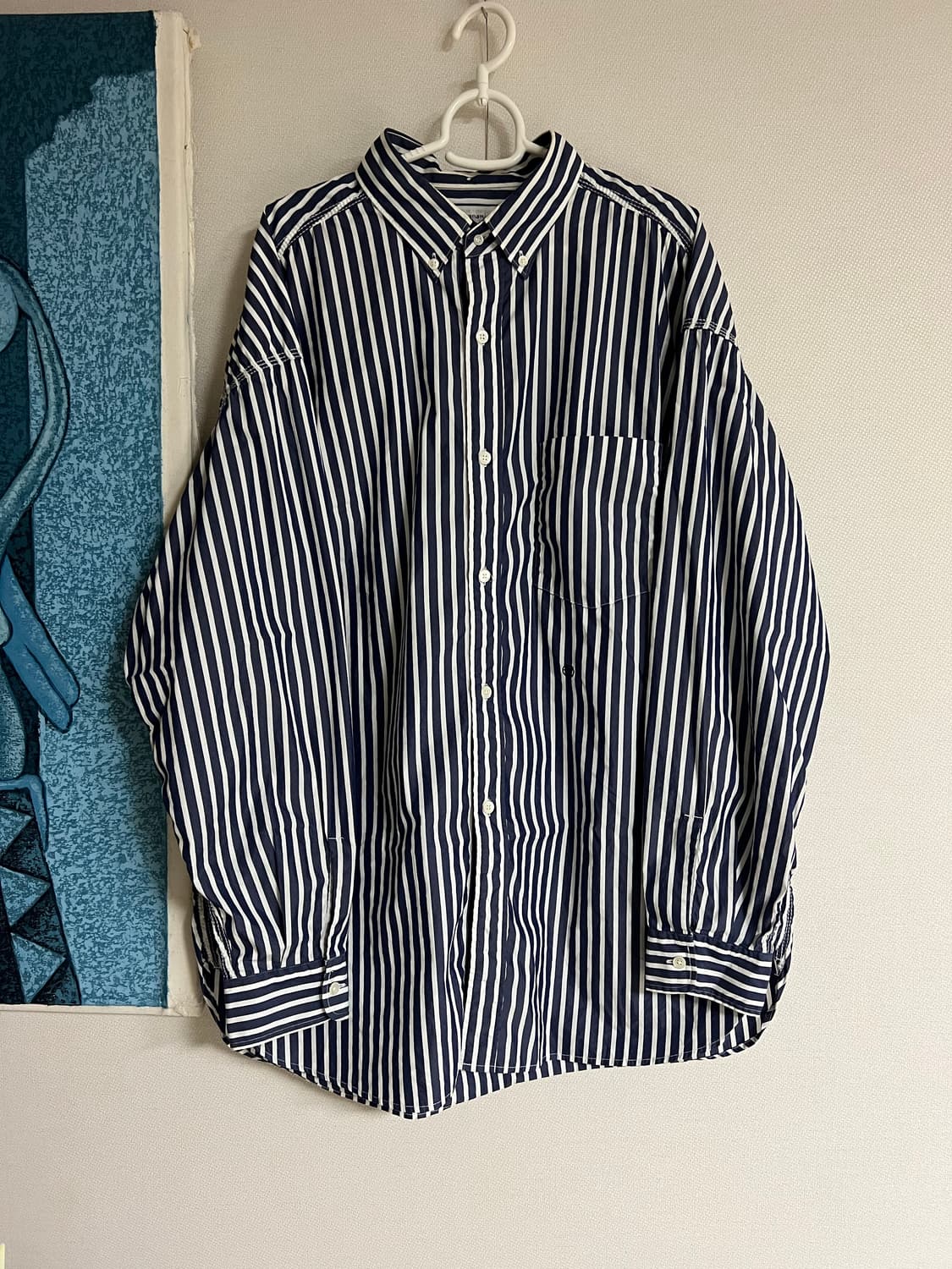 나나미카 빅 버튼다운 스트라이프 윈드셔츠 L 상품이미지1