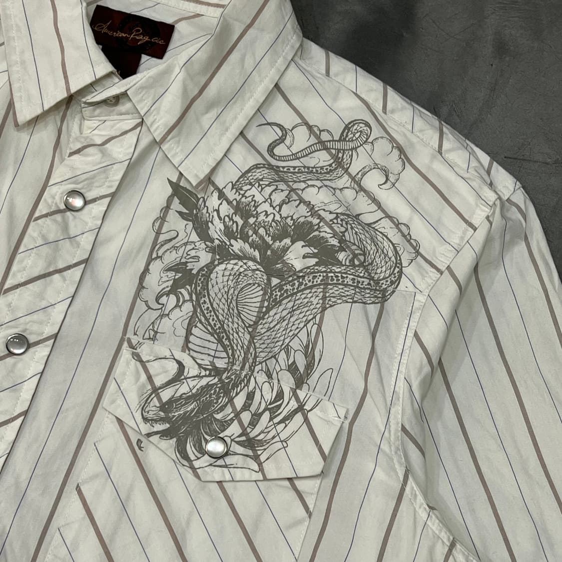  아메리칸 레그 씨 스트라이프 그래픽 하프 셔츠 y16316 상품이미지4