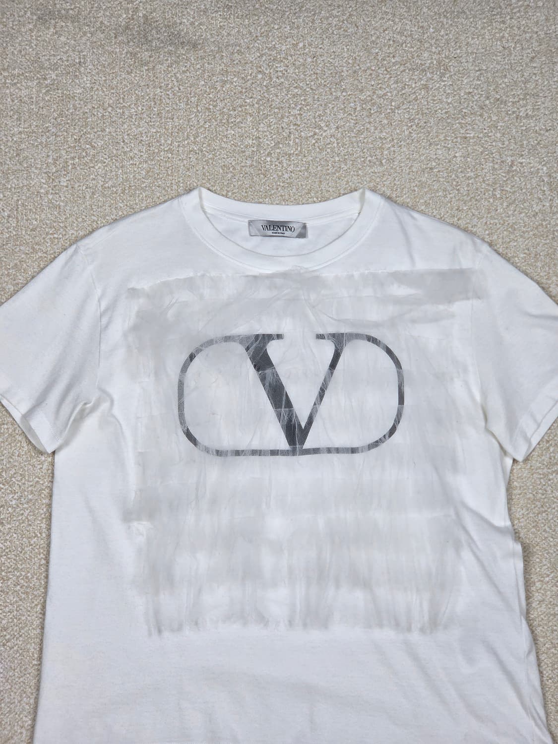 [발렌티노] 브이로고 튤 오버레이 크루넥 반팔 티셔츠 | S00126 상품이미지2