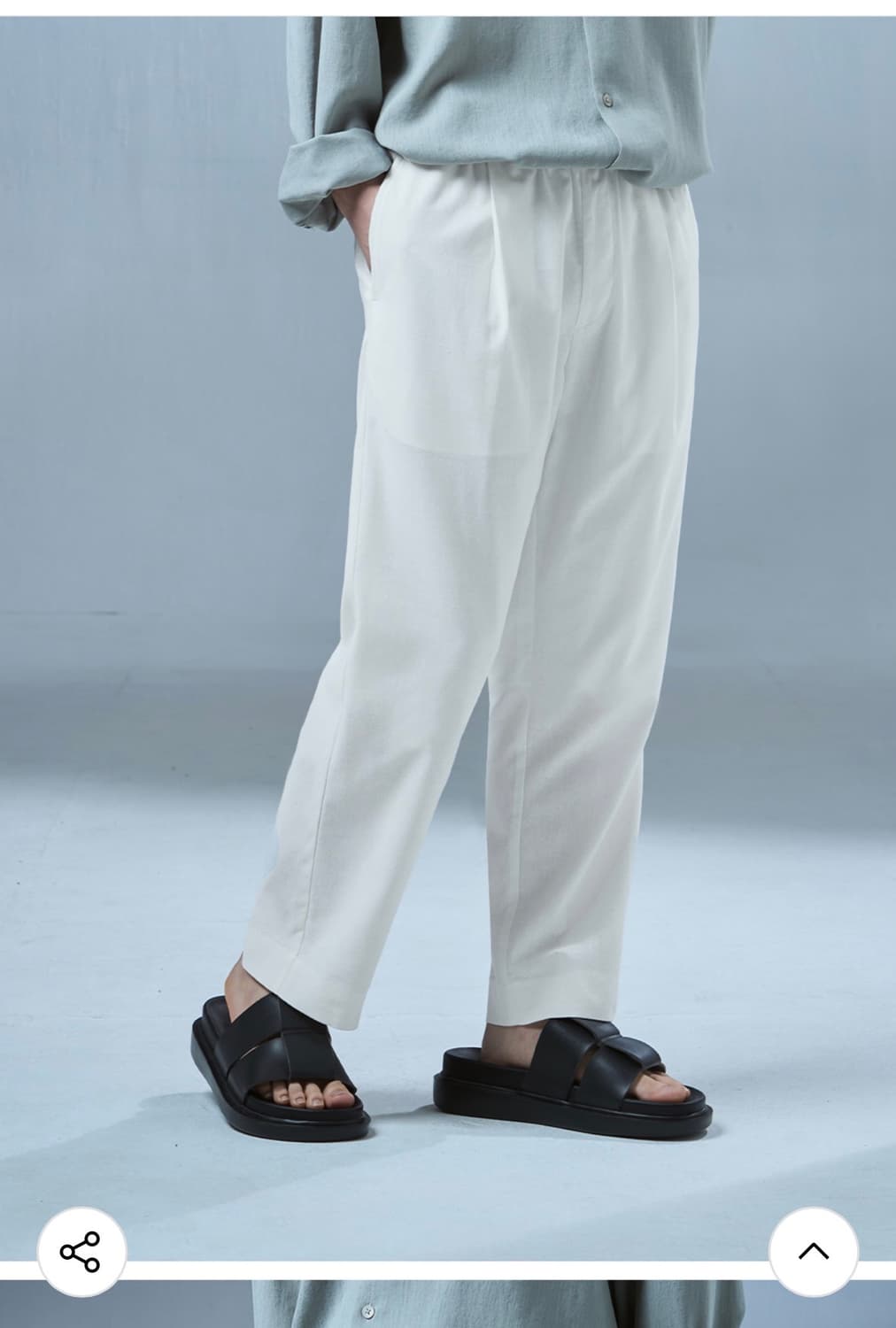 [새상품] 드로우핏×오정규 린넨 와이드 밴딩 팬츠 (아이보리 M / 웜그 상품이미지2