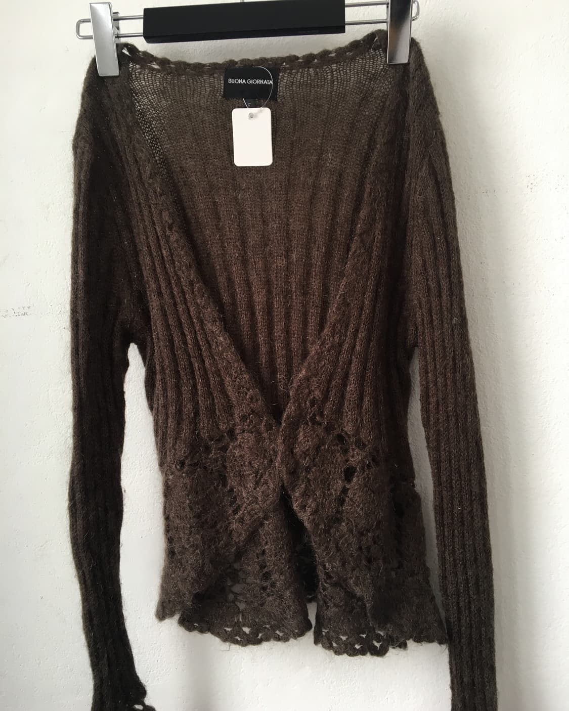 Punching point woolen knit open cardigan 상품이미지2
