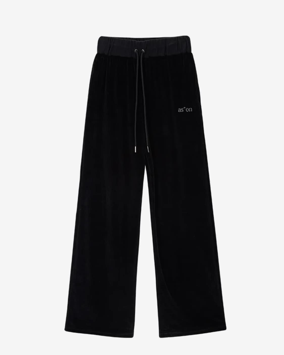 애즈온 COCO VELVET TRAINING PANTS / BLACK 상품이미지2