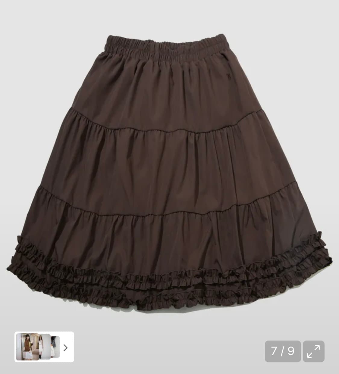 플레이스 스튜디오 레이스 프릴 밴딩 미디스커트 상품이미지3