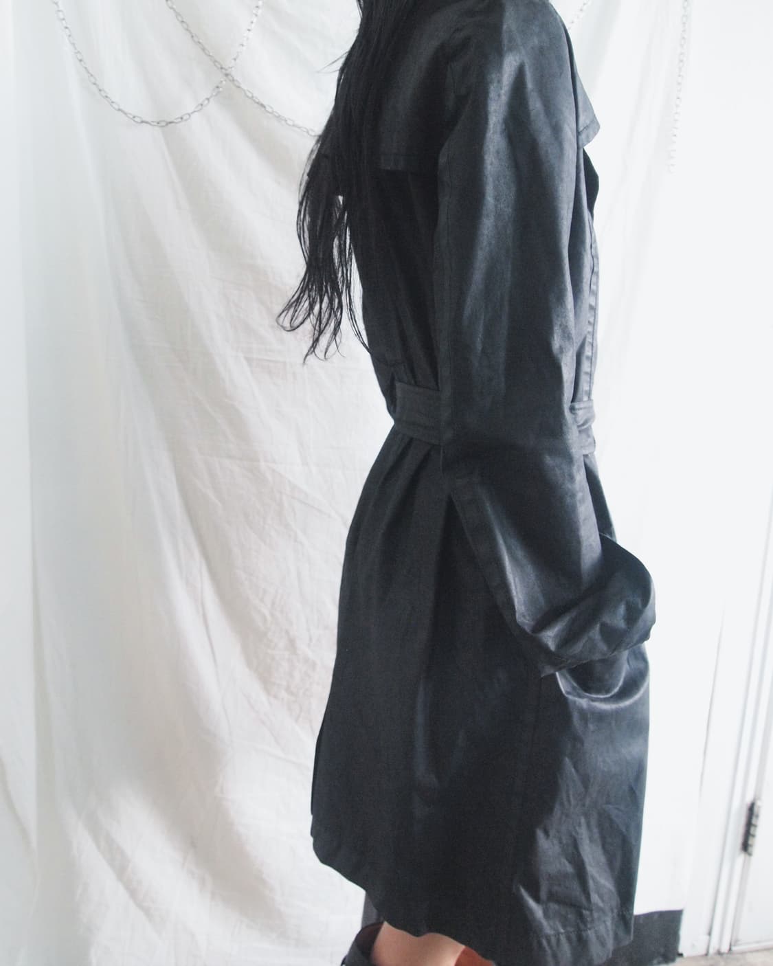 니나리치 10꼬르소꼬모 사선지퍼 왁스 코팅 데님 코트 상품이미지4