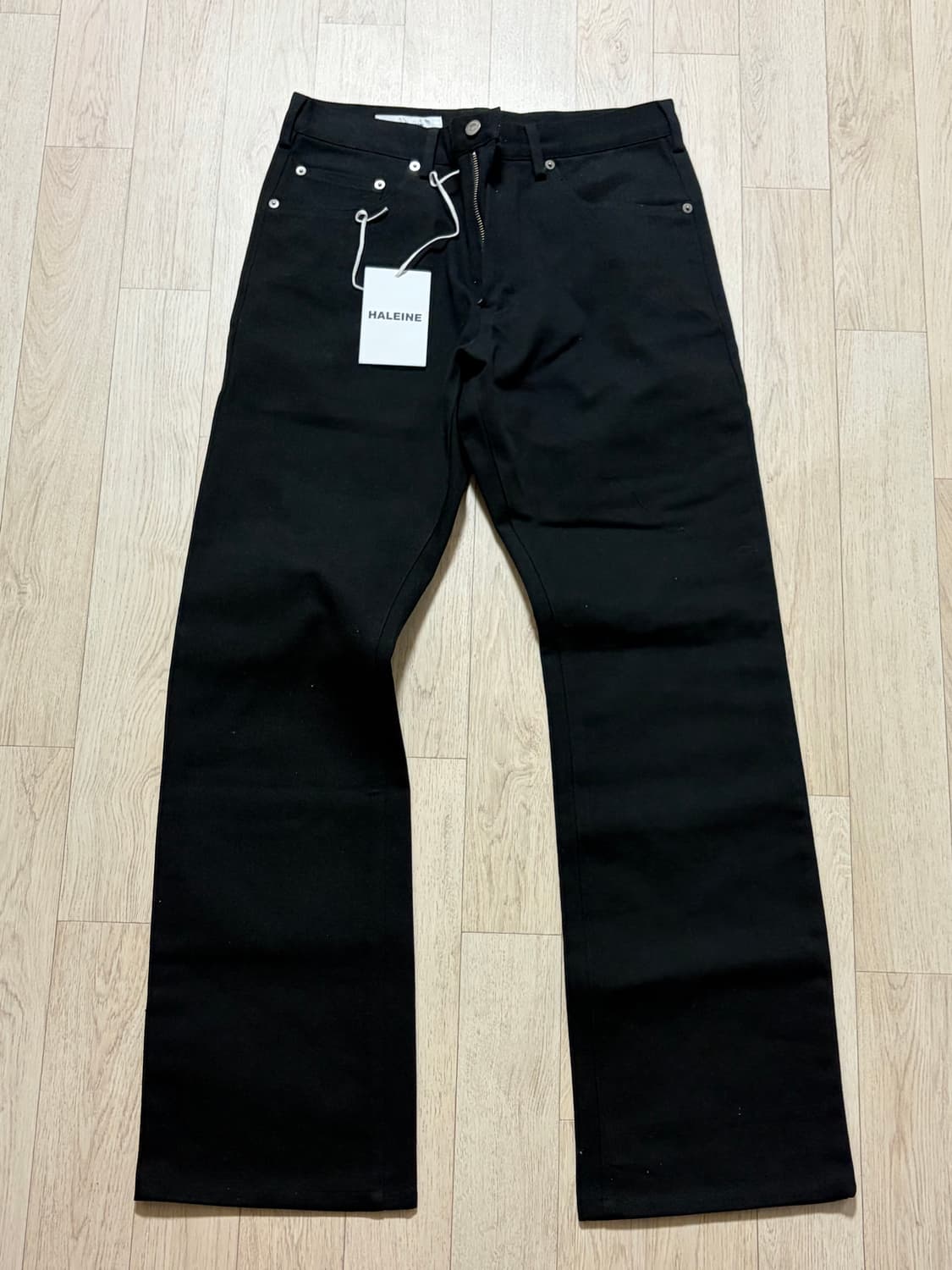 알렌느 COTTON TWILL BOOTCUT PANTS BLACK 상품이미지3