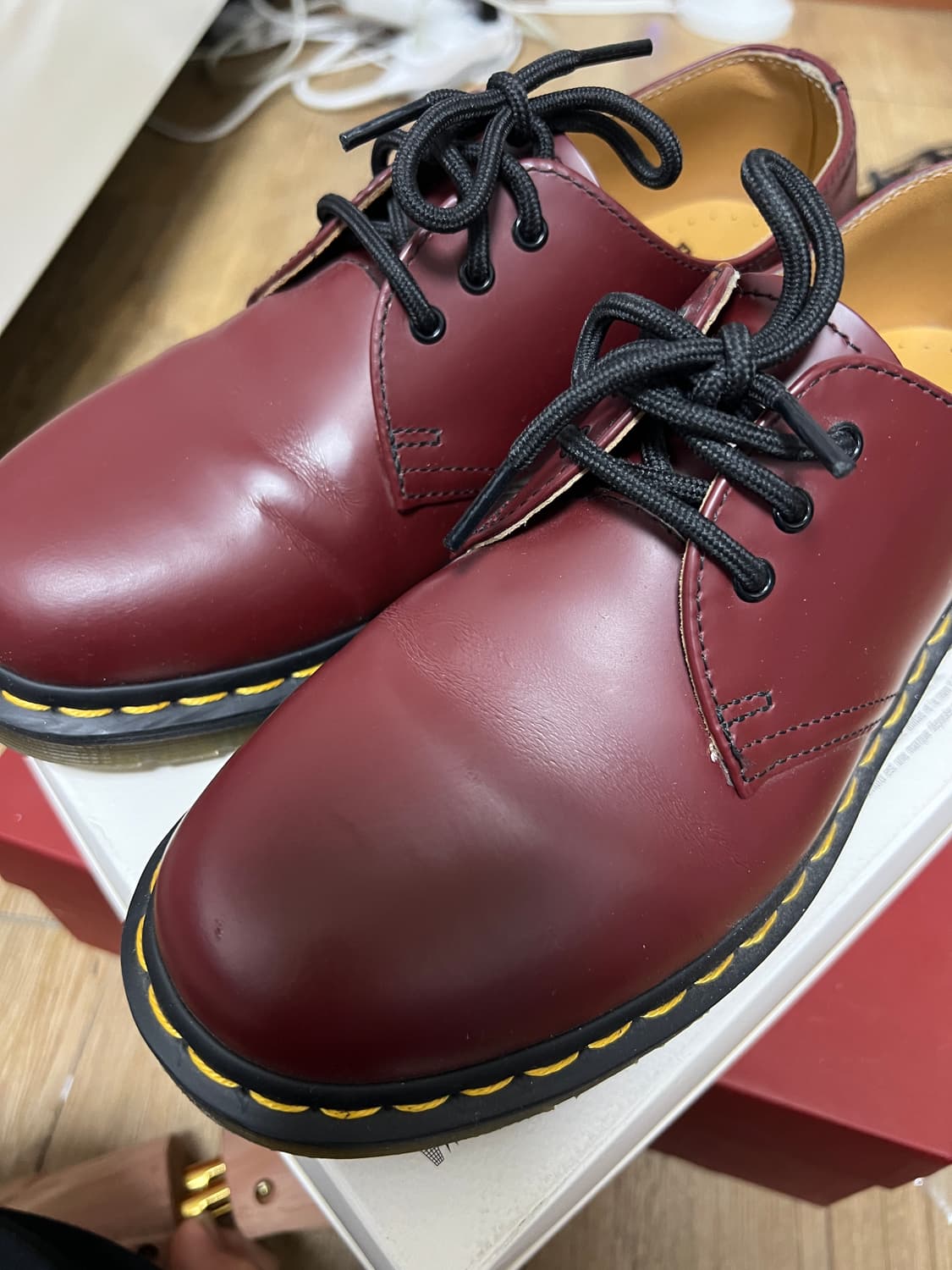 택포14) 닥터마틴 1461 3홀 체리레드 uk5 240 상품이미지2