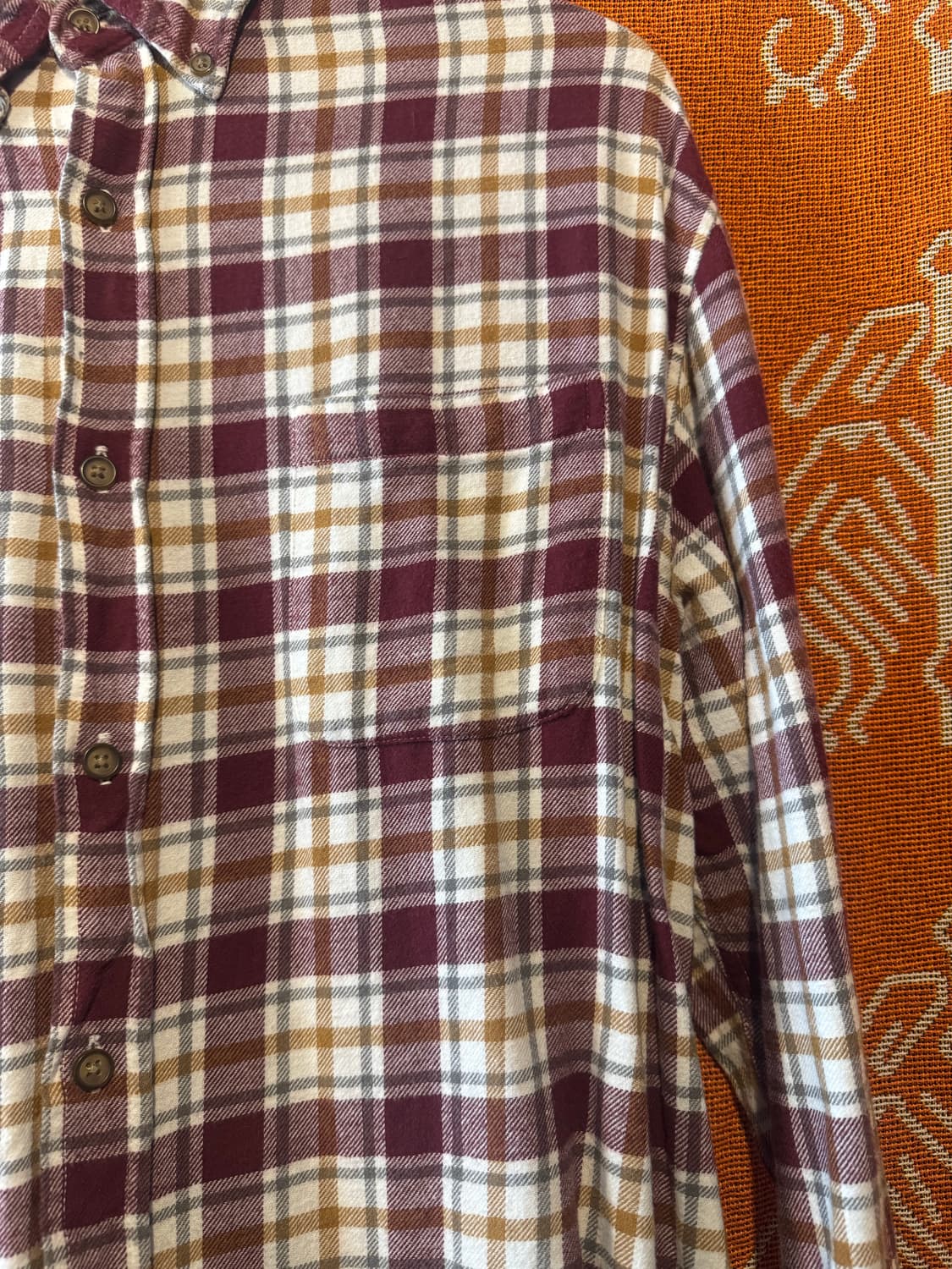 USA 폴라넬 체크셔츠 버건디 상품이미지4