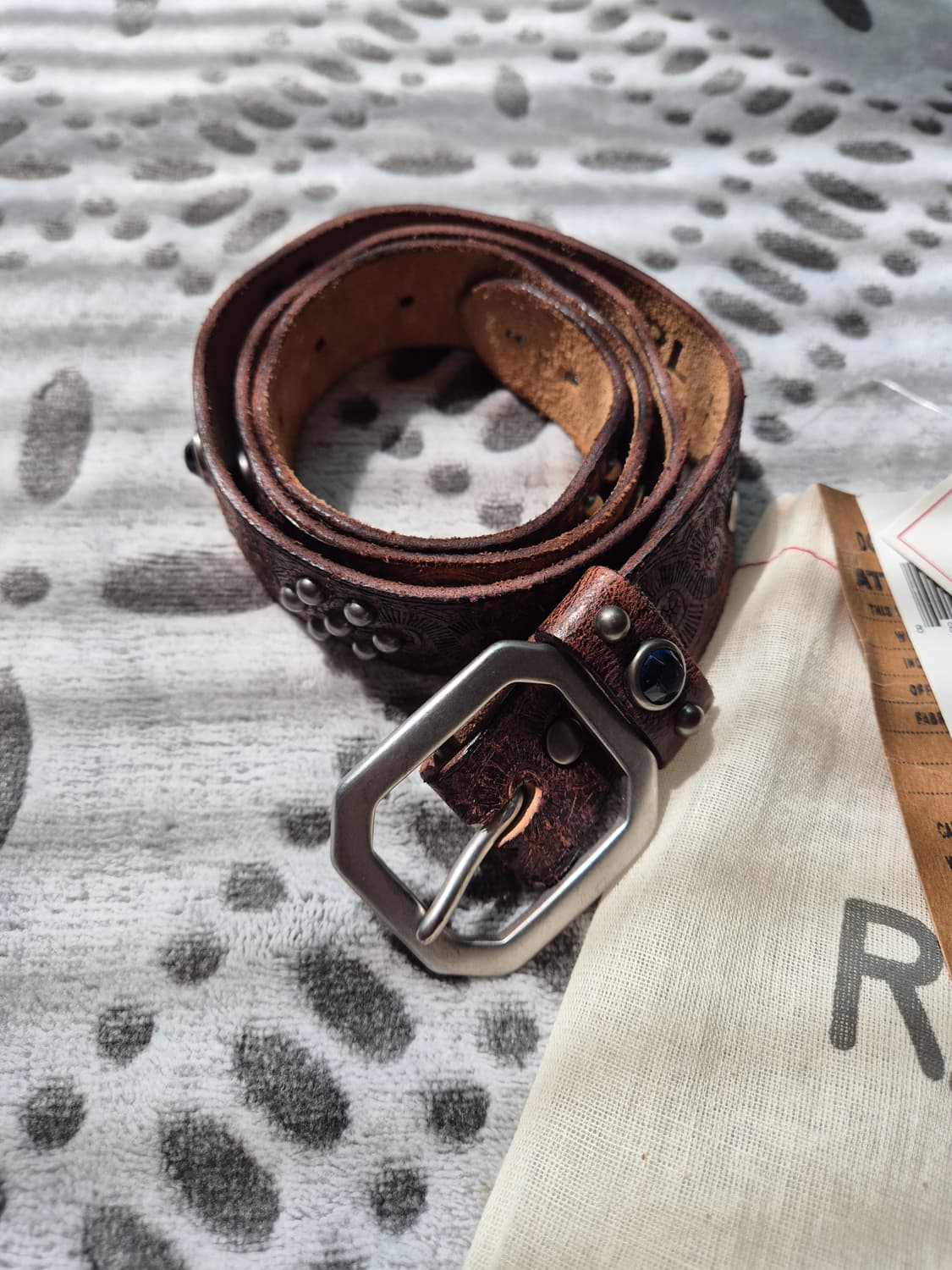 [32] rrl 더블알엘 라스코 스터드 레더 벨트 상품이미지2