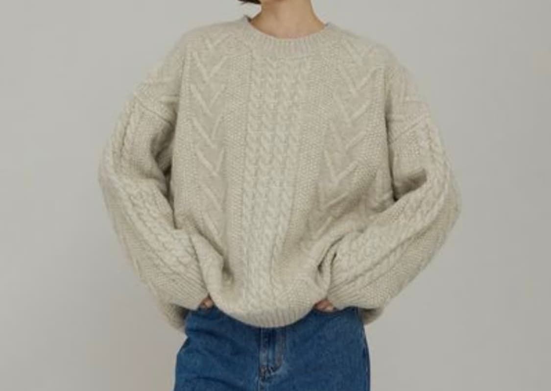 L'EAU 로우서울 케이블 니트 아이보리 (빠른 거래) 상품이미지2