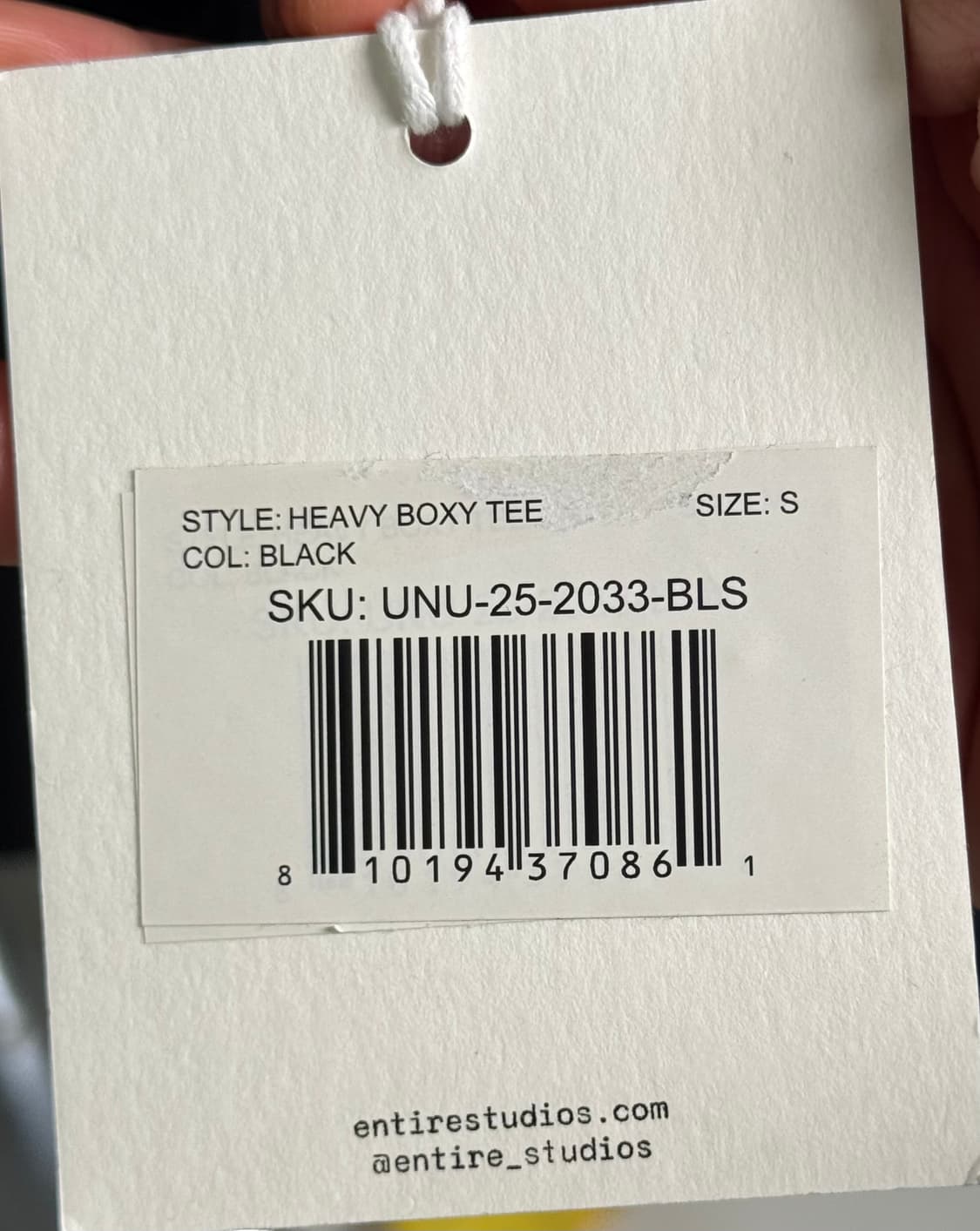 Entire Studios Heavy Boxy Tee black 상품이미지4