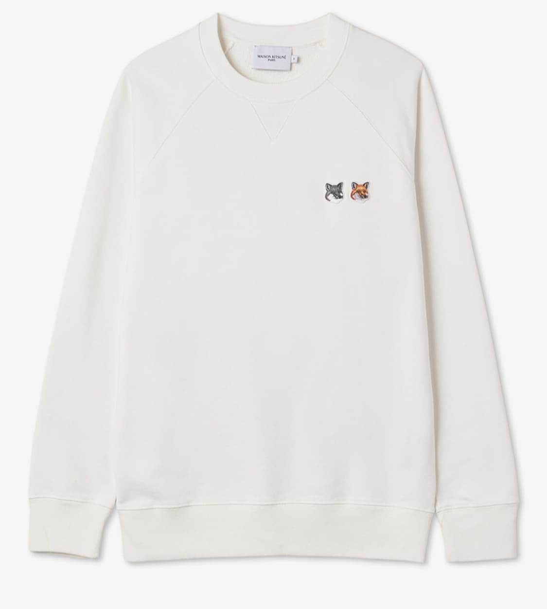 메종키츠네 투폭스헤드 패치 아이보리 맨투맨 상품이미지1