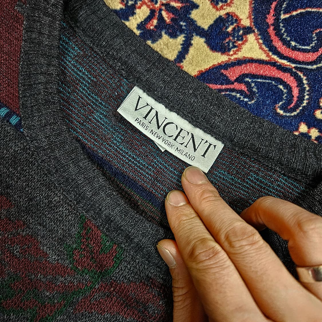 VINCENT in Italy 빈티지 패너니즈 니트 웨어 50size 상품이미지5