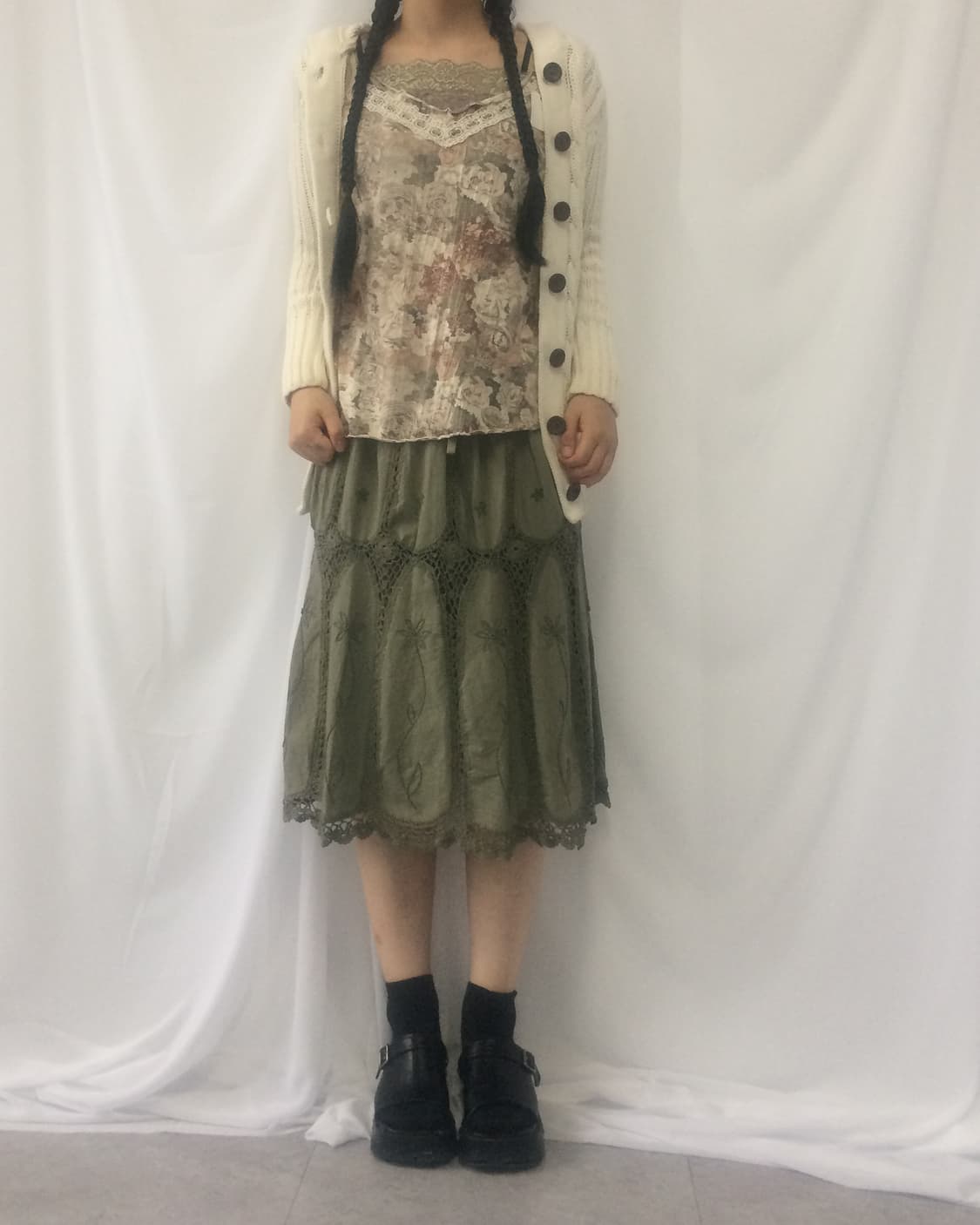 Cable pattern hood knit cardigan 상품이미지8